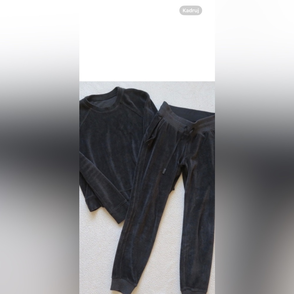 Lululemon velour black set size 8